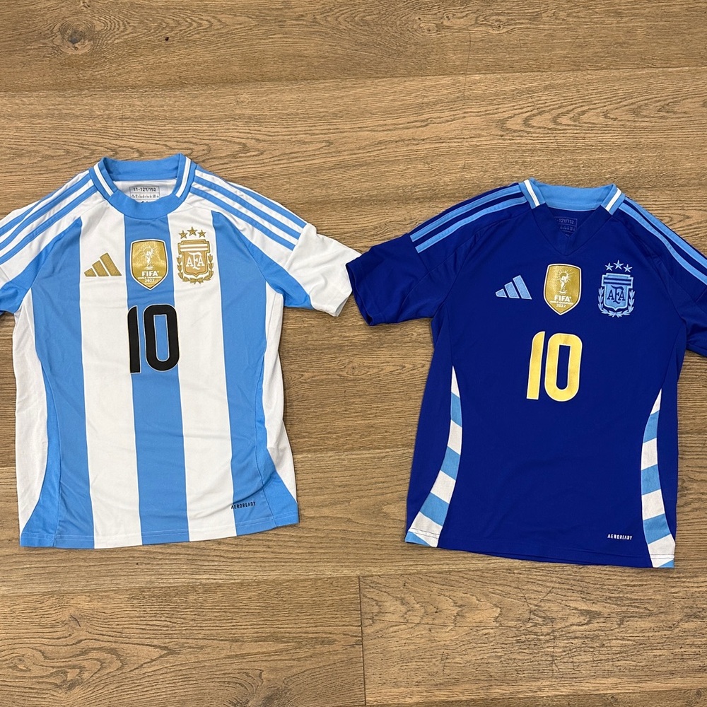Kids MESSI Argentina Soccer Jerseys - Blue and White